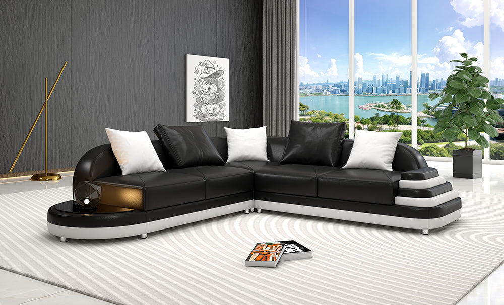 Lillian Small Modern Leather Sectional