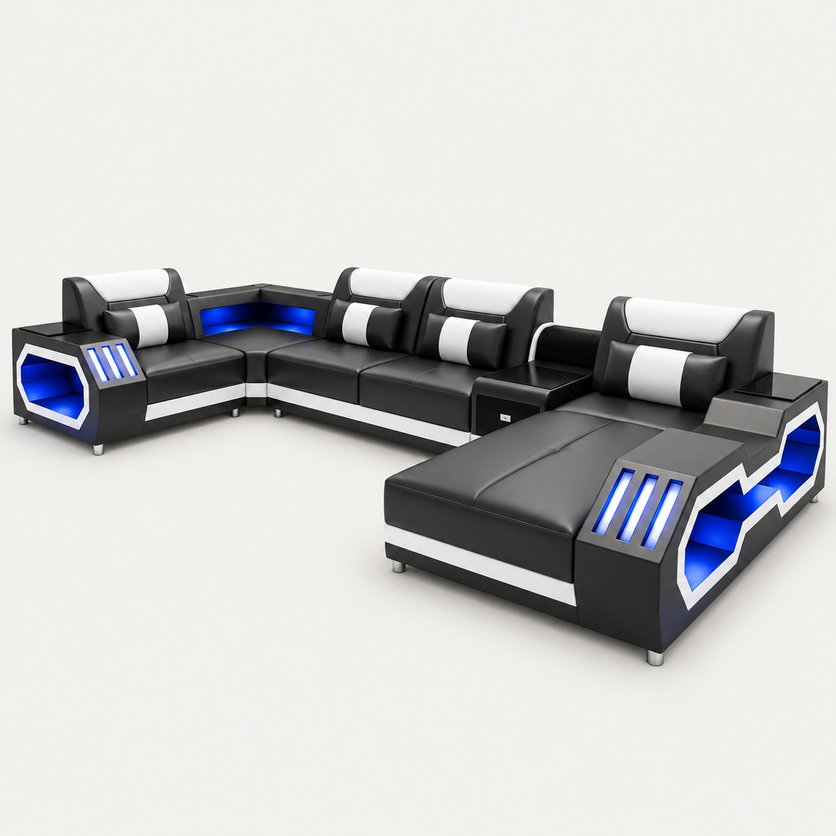 Omont Smart Sectional Sofa with Built-in Bluetooth Speaker & LED Lights | Future Living System