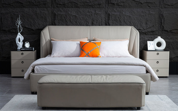 Luna Modern Leather Platform Bed