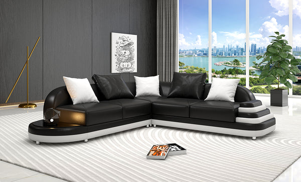 Lillian Small Modern Leather Sectional