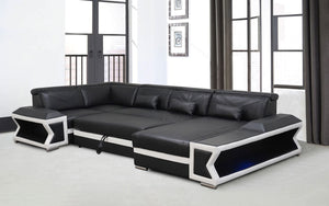 Boancy Led Modern Sectional with Side Storage and Bed Function