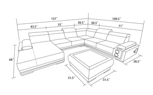 Wilder Modern Leather Sectional