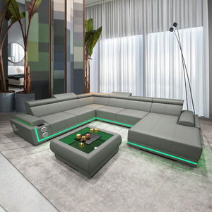 Wilder Modern Leather Sectional