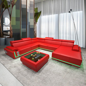 Wilder Modern Leather Sectional