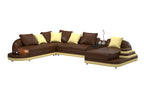 Lillian Modern Leather Sectional with Console