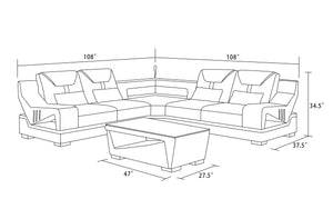 Odyssey Modern Corner Leather Sectional