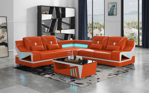 Odyssey Modern Corner Leather Sectional