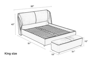 Luna Modern Leather Platform Bed