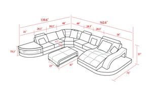 Navasota Large Leather Sectional with Shape Chaise