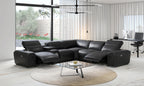 Tumbler Modern Leather Reclining Sectional With Speakers
