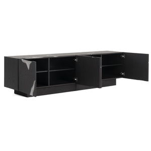 Modrest Aspen - Modern Matte Brown Ash & Silver TV Stand