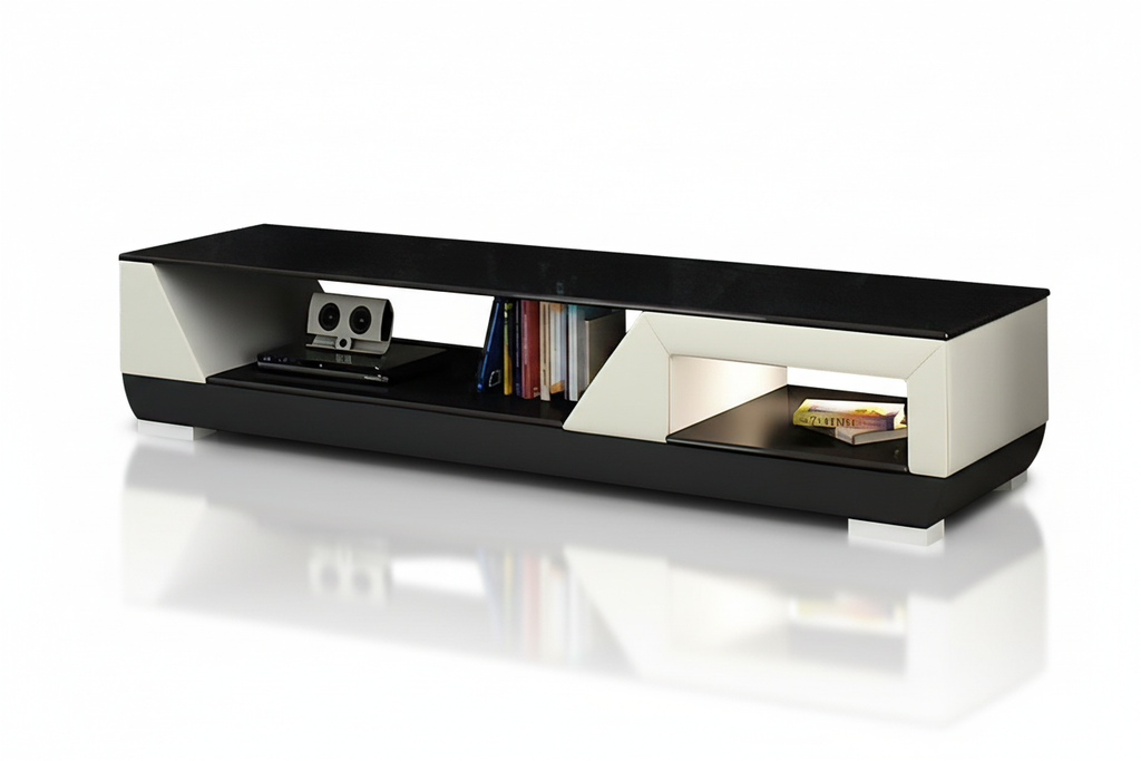 Austin TV Stand cream black reflection