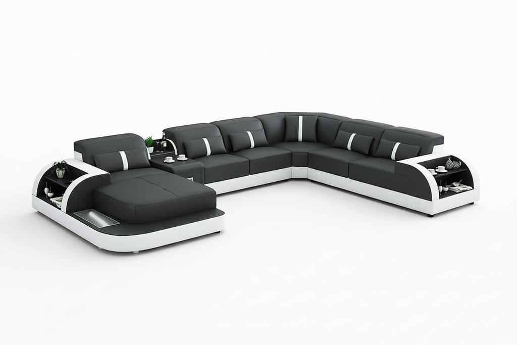 Blaylock Modern Sectional Sofa with LED Light