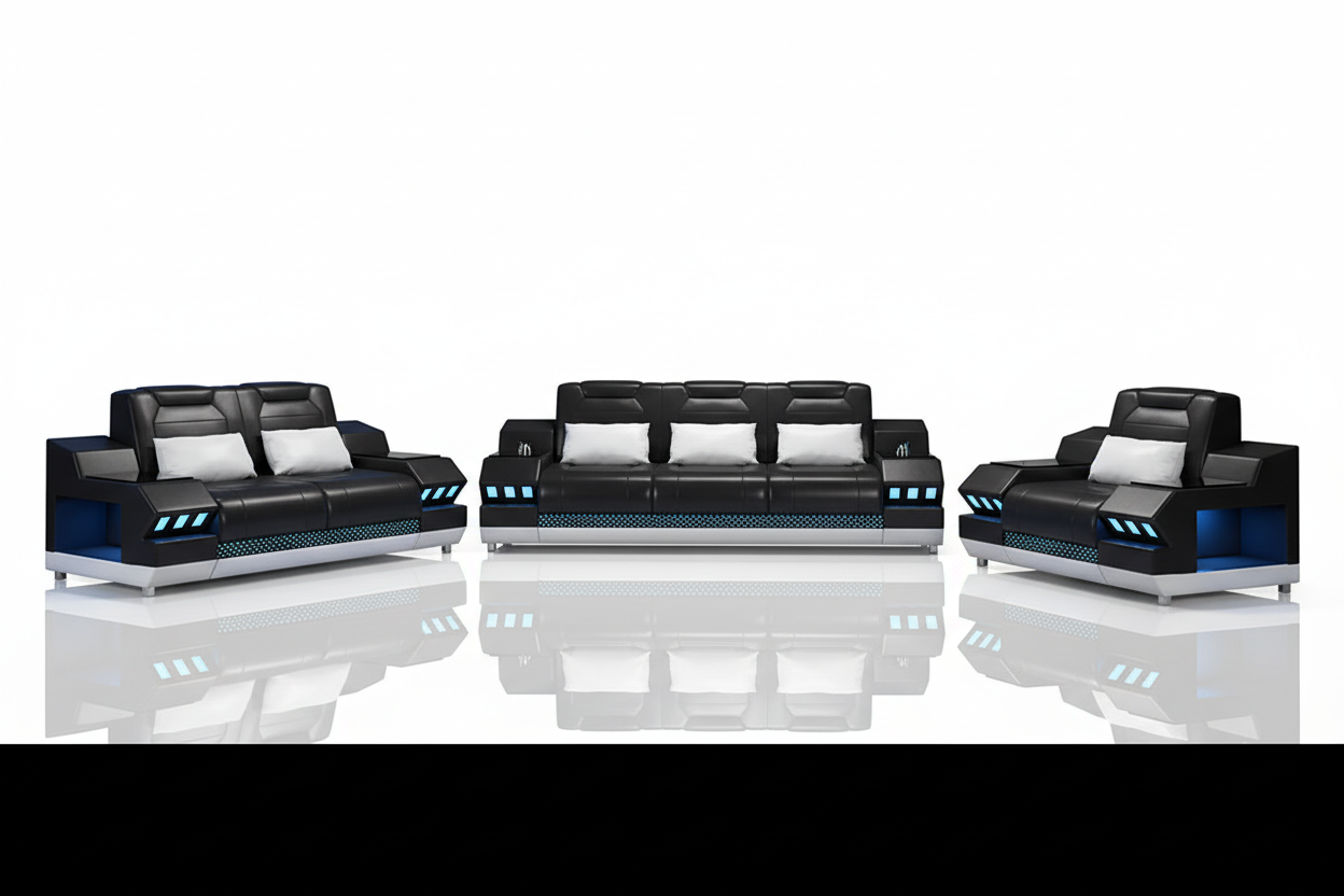 Celsius Modern Leather Sofa Set - Reflection Accurate