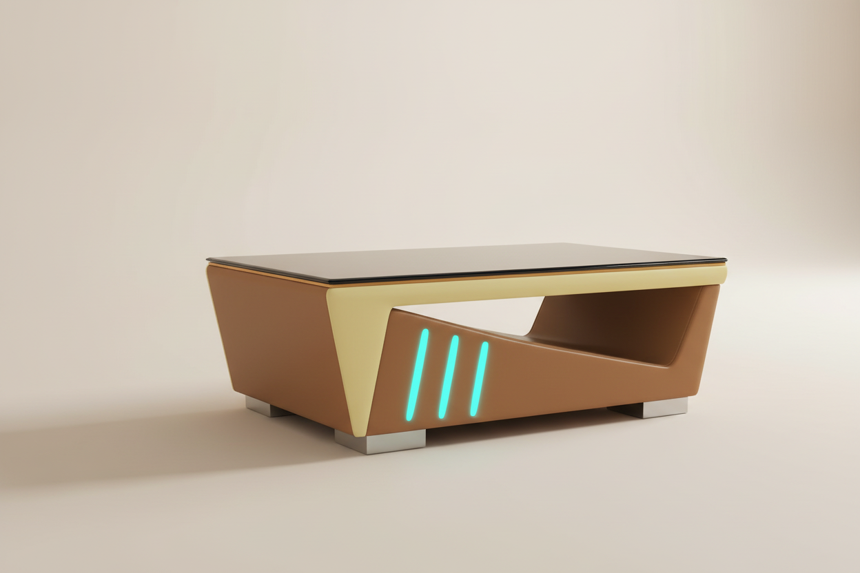 Coffee Table - Soft Cream Beige Background