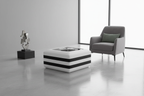 Coffee table with armchair in contemporary space