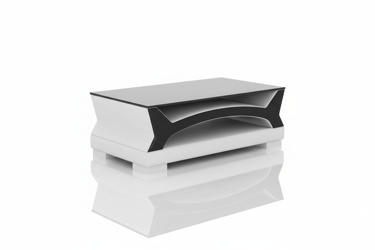 Coffee Table with Mirror Reflection