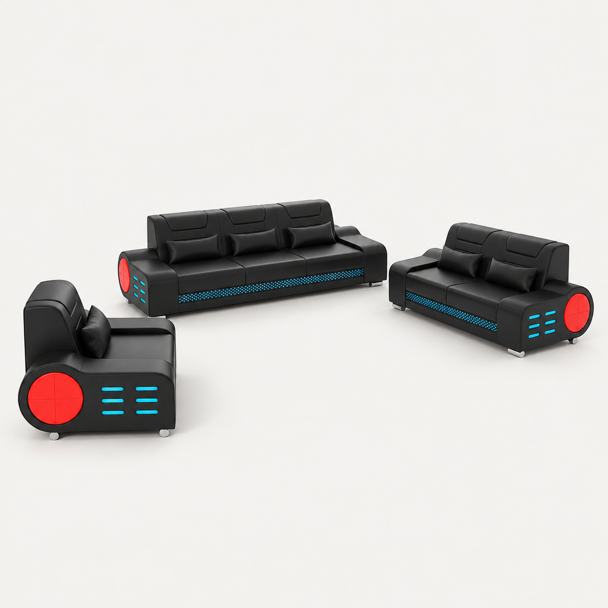 Elliot Modern Leather Sofa Set
