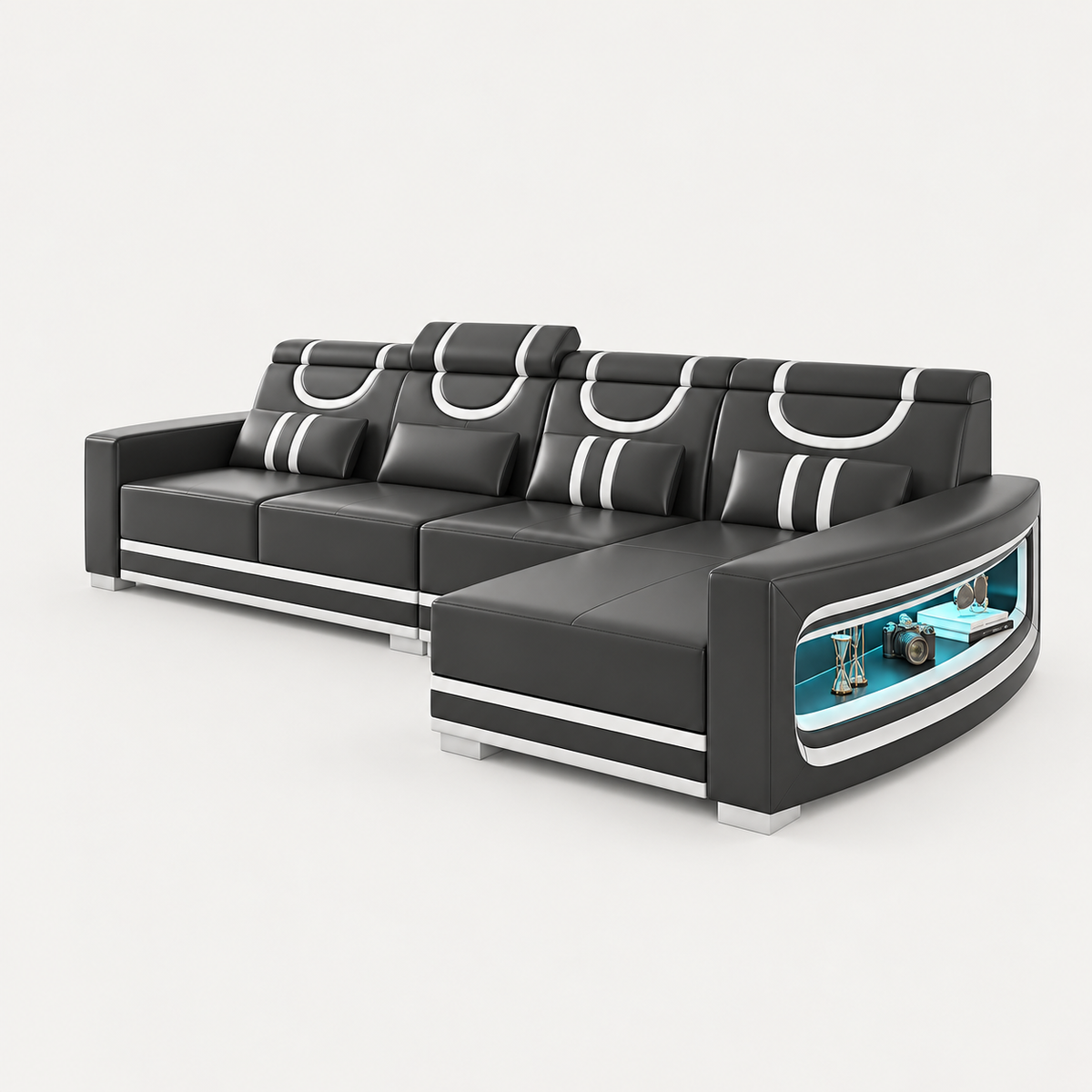 Luca Modern L Shape Sectional with LED Light