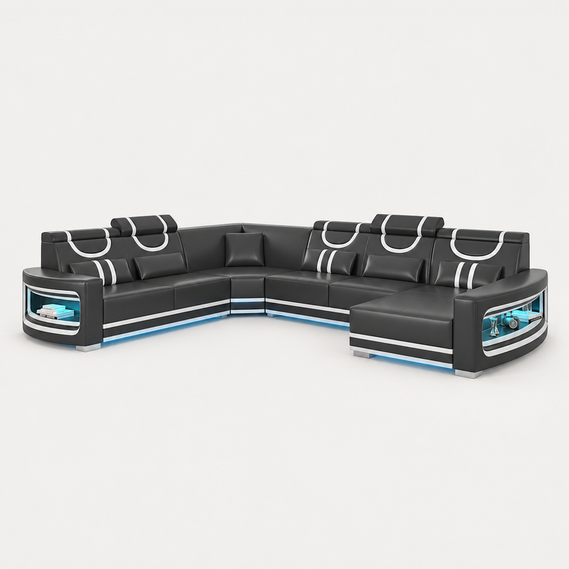 Luca Modern U Shape Sectional with LED Light