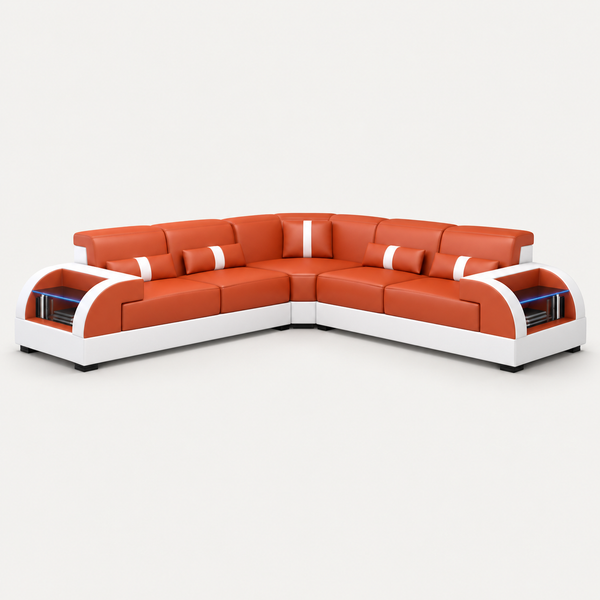 Blaylock Leather Corner Sectional with Side Storage