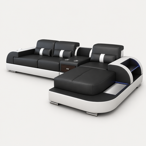 Blaylock Small Leather Sectional with Chaise