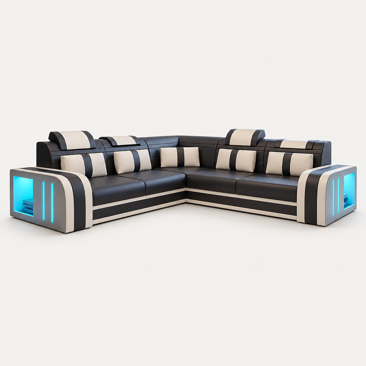Ralutic Leather Corner Sectional with Side Storage