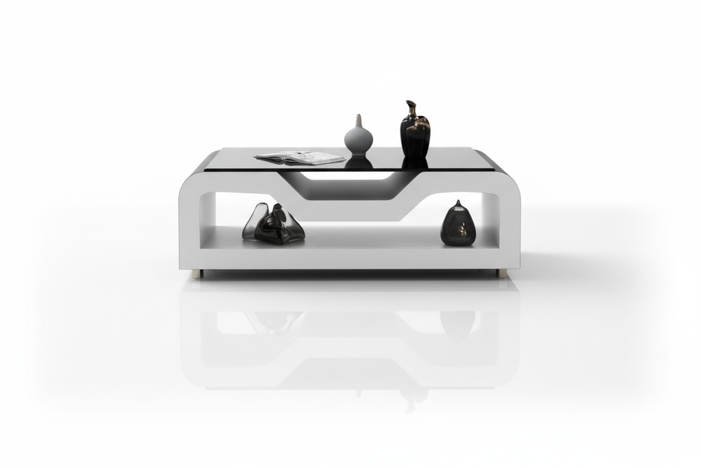 Omont Coffee Table - Studio Front View with Reflection