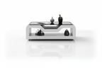 Omont Coffee Table - Studio Front View with Reflection