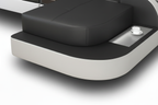 Piliu Small Leather Sectional - Stitching NO LEGS