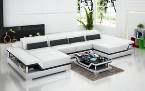 Taliya Small Modern U-Shape Leather Sectional