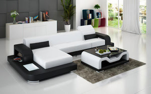 Gara Small Modern Leather Sectional