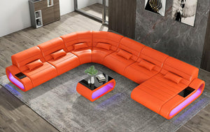 Catina XL Leather Sectional with LED Light