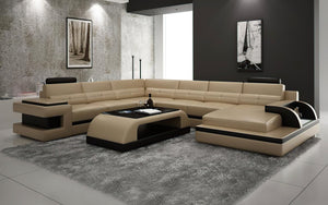 Kehlani Leather Sectional with LED Lights