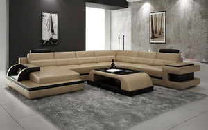 Kehlani Leather Sectional with LED Lights