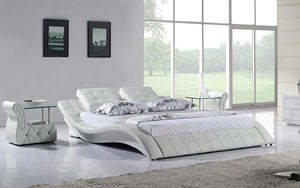 Artemis Curved Modern Leather Platform Bed