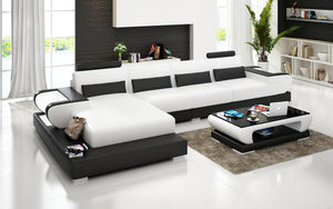 Mirak Small Modern Leather Sectional