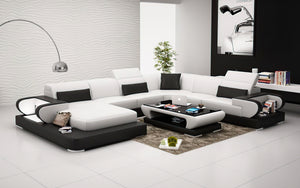 Ezrael Modern U-Shape Leather Sectional