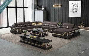 Bewley Modern Leather Sectional With Storage