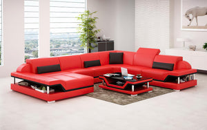 Taliya Modern U-Shape Leather Sectional