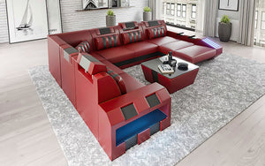 Cosmo Modern Leather Sectional with LED