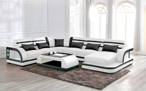 Grando Modern Sectional with Speaker & Wireless Charger & LED Lights