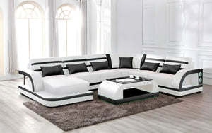 Grando Modern Sectional with Speaker & Wireless Charger & LED Lights