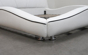 Dax Modern Curved Leather Bed