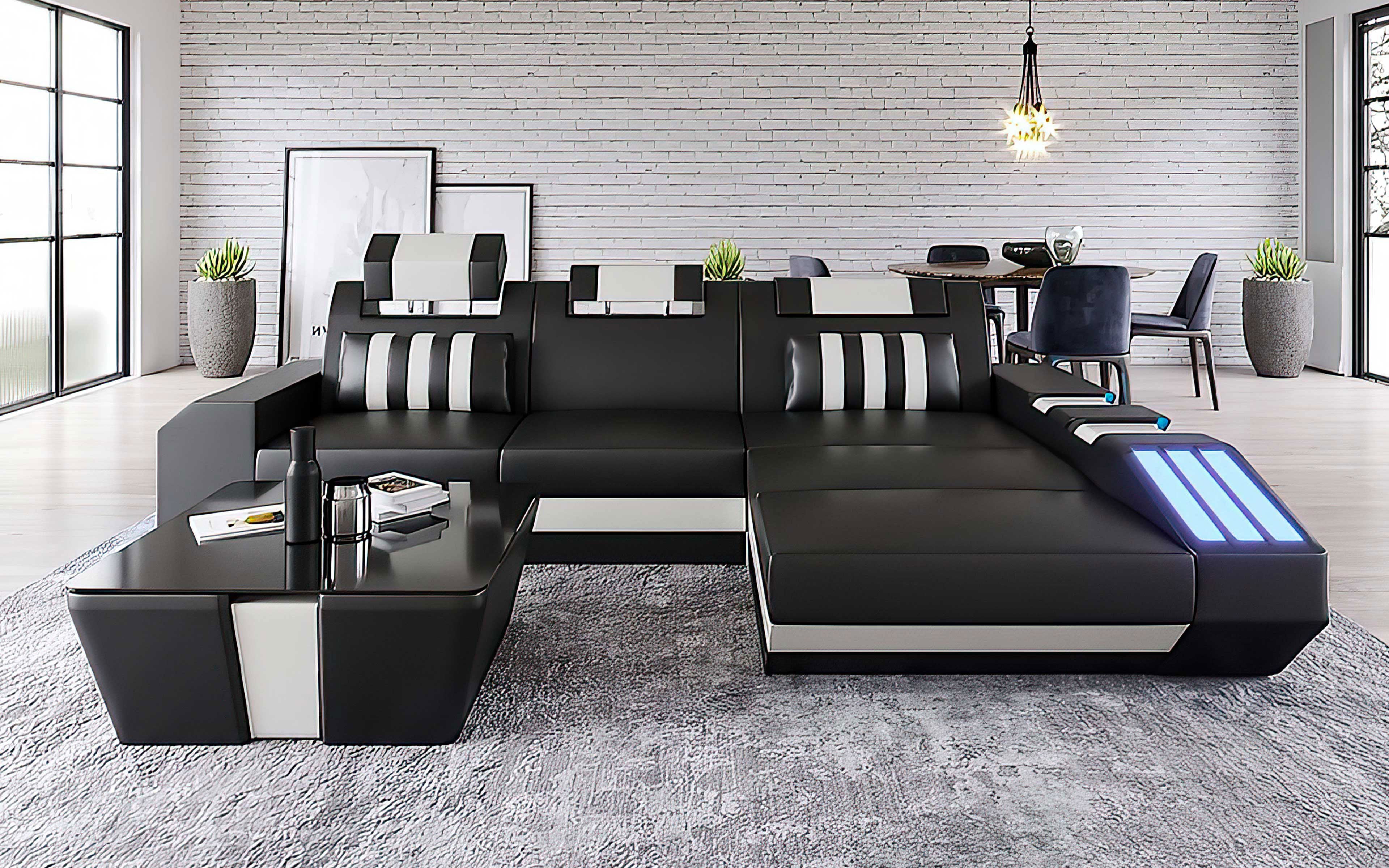 Cosmo Compact LED Sectional - Small Space Party Couch with Mood Lighting