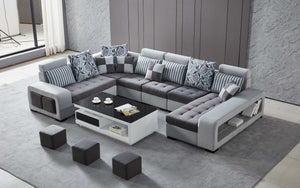 Selena Dark Grey & Light Grey Sectional With Chaise