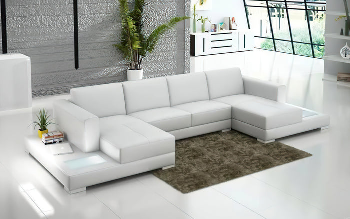 Corbin Leather Sectional with LED Light