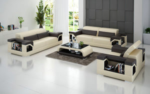 Edwin Modern Leather Sofa Set