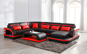 Grando Modern Sectional with Speaker & Wireless Charger & LED Lights