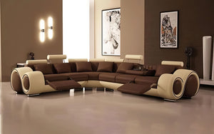 Bouie Leather Sectional with Adjustable Footrest